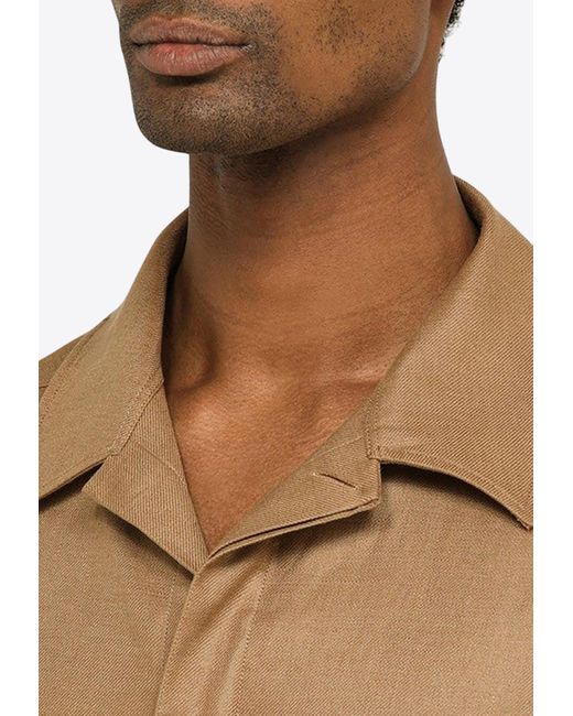 Zegna Natural Linen Flap Pockets Shirt for men