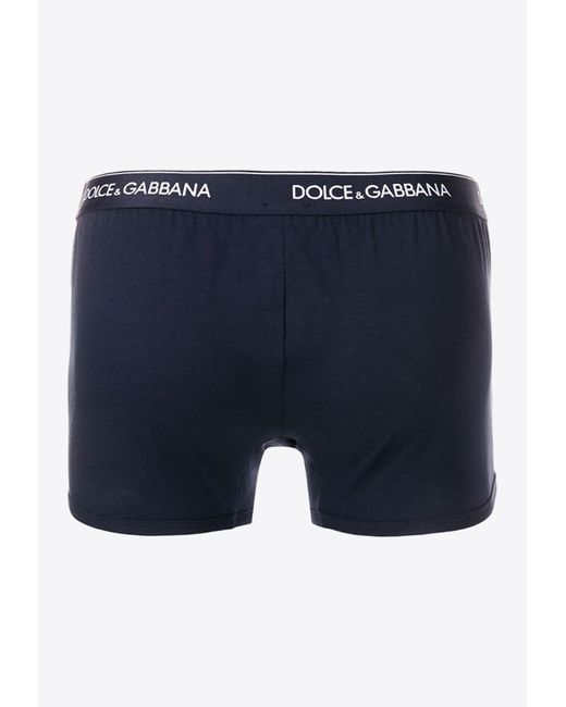 Dolce & Gabbana Blue Two-Pack Logo Band Boxers for men