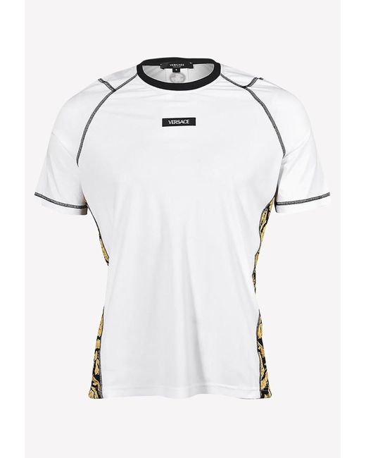 Versace White Barocco Print Running Jersey T-shirt for men