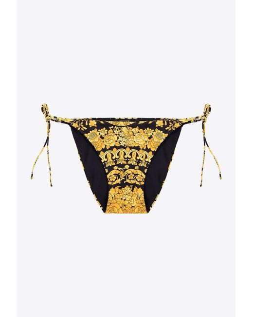 Versace Yellow Barocco Print Bikini Bottom