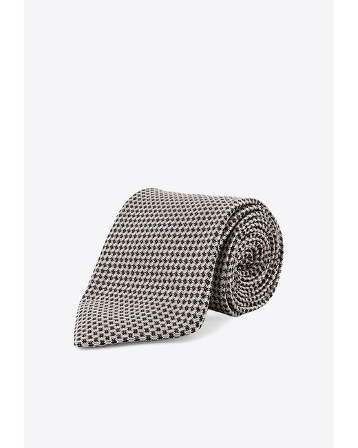Tom Ford White Patterned Silk Tie for men