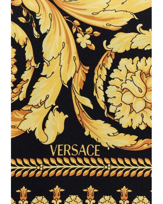 Versace Metallic Barocco Motif Silk Scarf for men