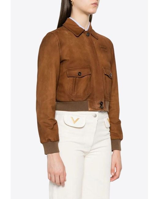 Miu Miu Brown Waxed Suede Jacket