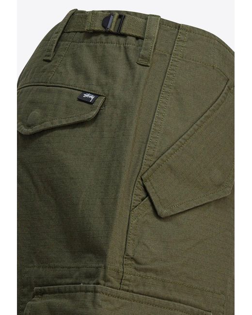 Stussy Green Ripstop Cargo Shorts for men