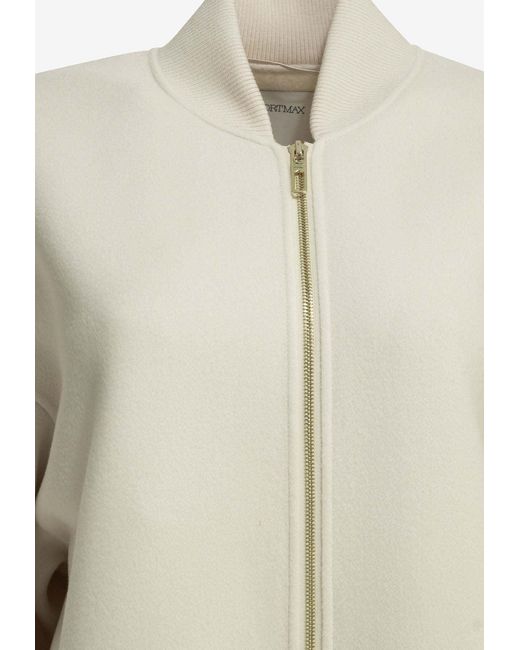 Sportmax Natural Ondata Wool Bomber Jacket
