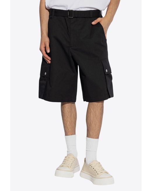Jacquemus Black Le Cargo Belted Bermuda Shorts for men