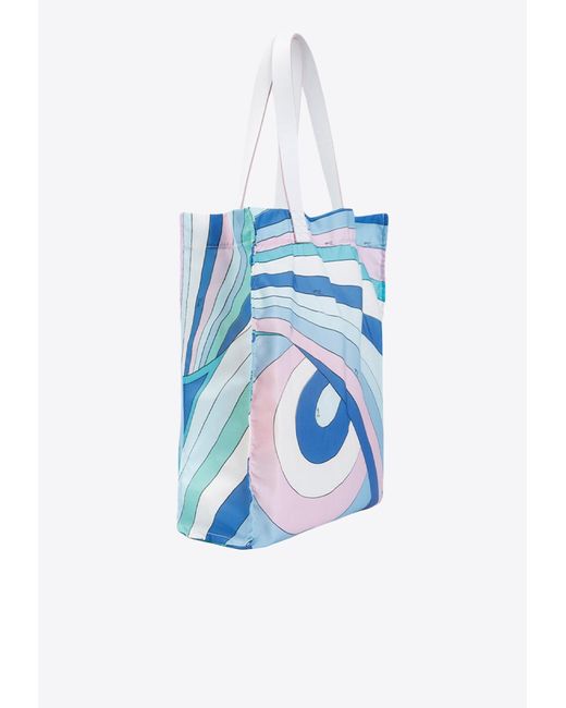Emilio Pucci Blue Iride Print Yummy Tote Bag