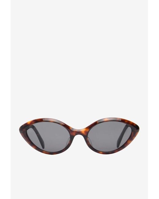 Céline Gray Thin Cat-Eye Sunglasses