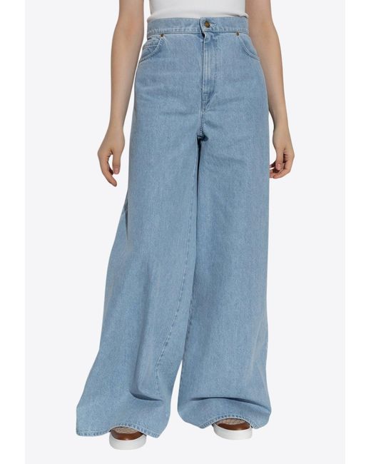 Max Mara Blue Affari Basic Wide-Leg Jeans