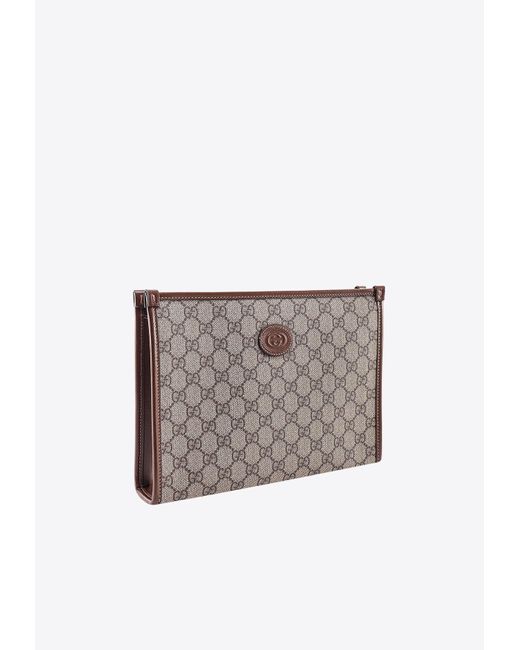 Gucci White All-Over Gg Motif Pouch for men