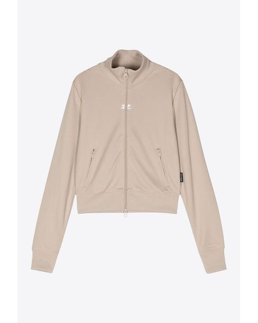 Courreges Natural Zip-Up Interlock Track Jacket