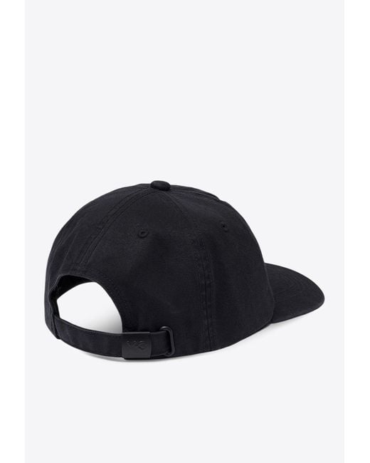 Y-3 Black Embroidered Baseball Cap for men