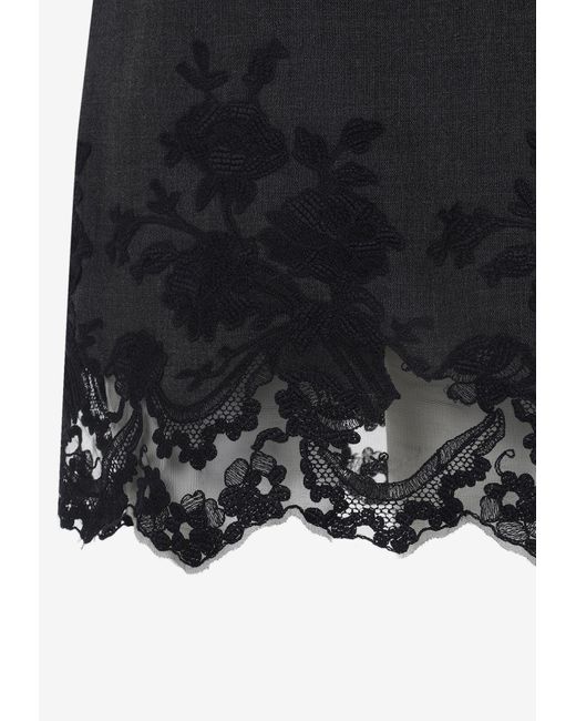 Ermanno Scervino Black Lace-Insert Mini Dress