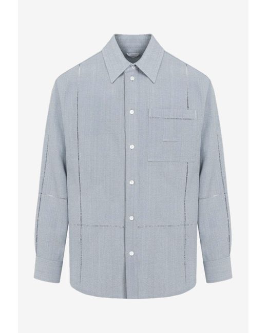 Bottega Veneta Blue Long-Sleeved Shirt for men