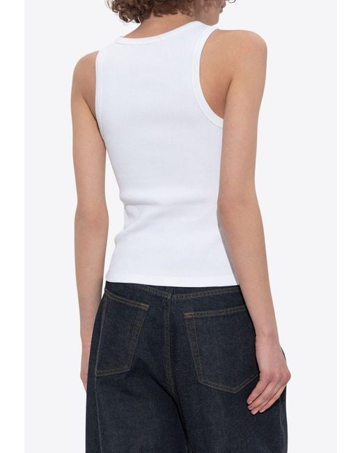Givenchy White Ribbed Sleeveless Top