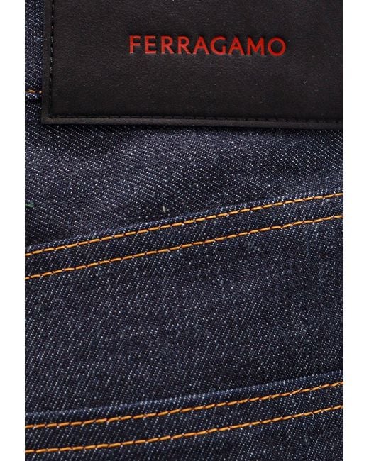 Ferragamo Blue Straight-Leg Jeans for men