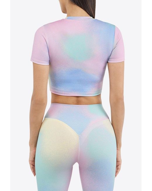 THE GIVING MOVEMENT x YOOX Blue Candyfloss Cropped Top