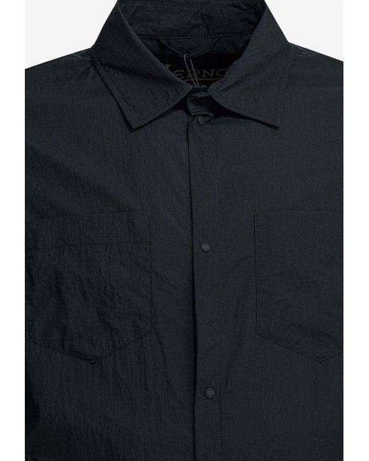 Herno Blue Double-Layered Ripstop Nylon Overshirt for men