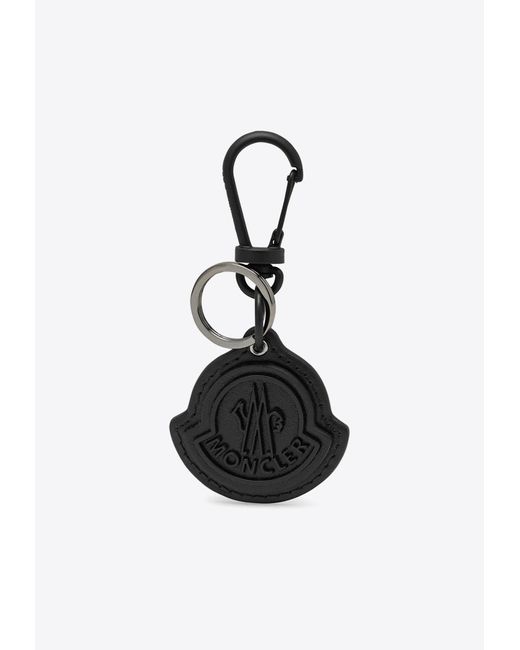 Moncler Black Logo Key Ring for men