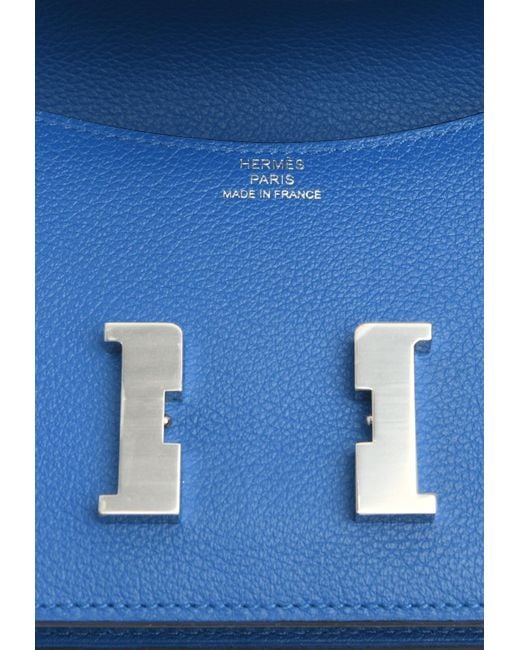 Hermès Constance Slim Wallet In Bleu Zellige Evercolor With