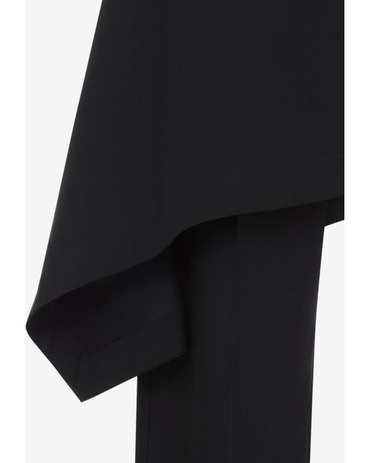 Bottega Veneta Asymmetric Wool Pant Skirt in Black | Lyst