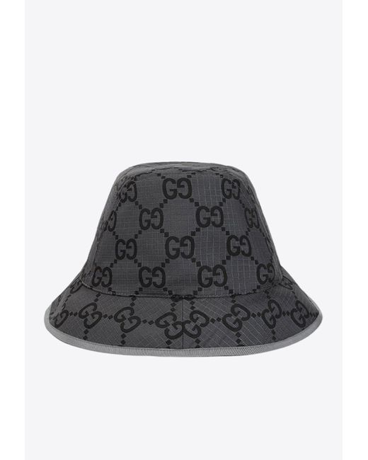 Gucci Black Gg Monogram Bucket Hat for men
