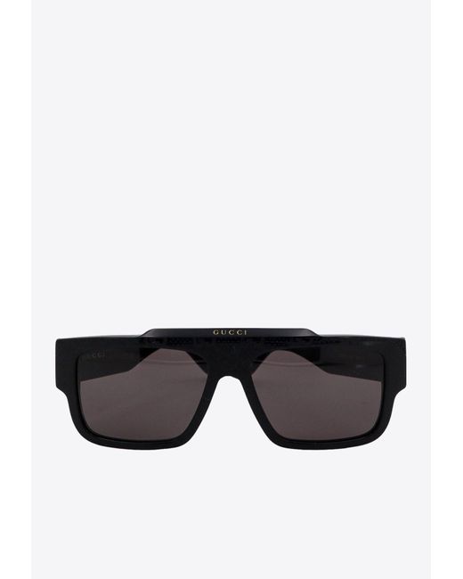 Gucci Black Square Acetate Sunglasses for men