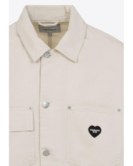 Carhartt White Drewe Chore Button-Up Jacket for men
