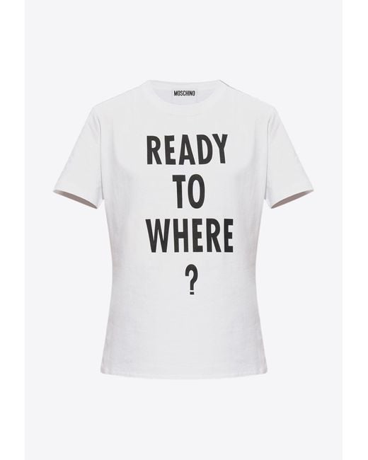Moschino White Ready To Where Print T-Shirt