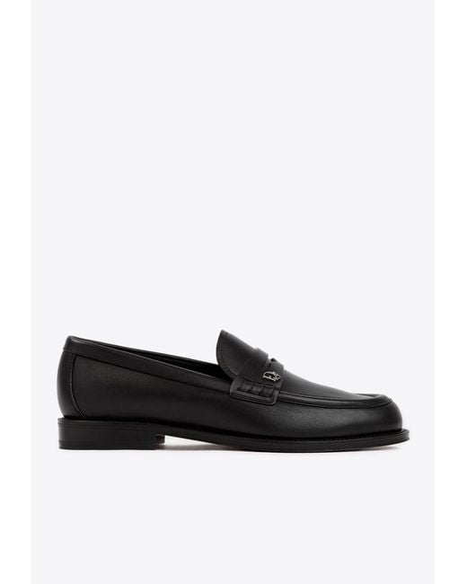 Dior Black Logo Leather Loafers for men