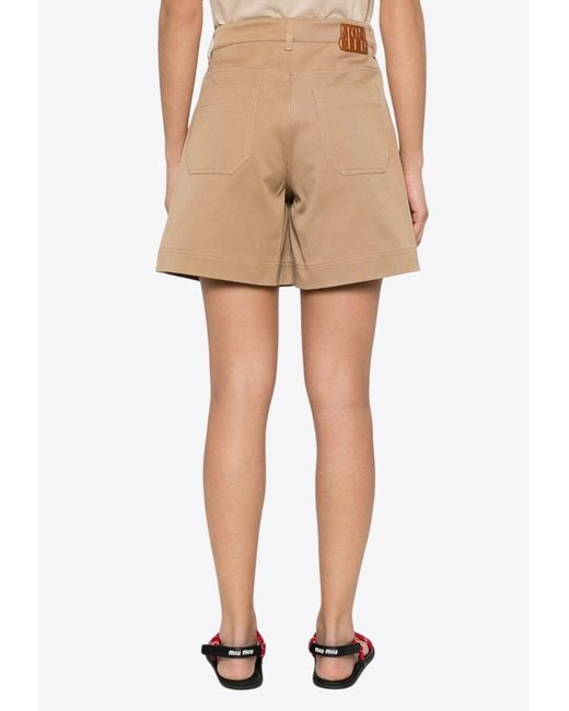 Moncler White Logo Patch Mini Shorts