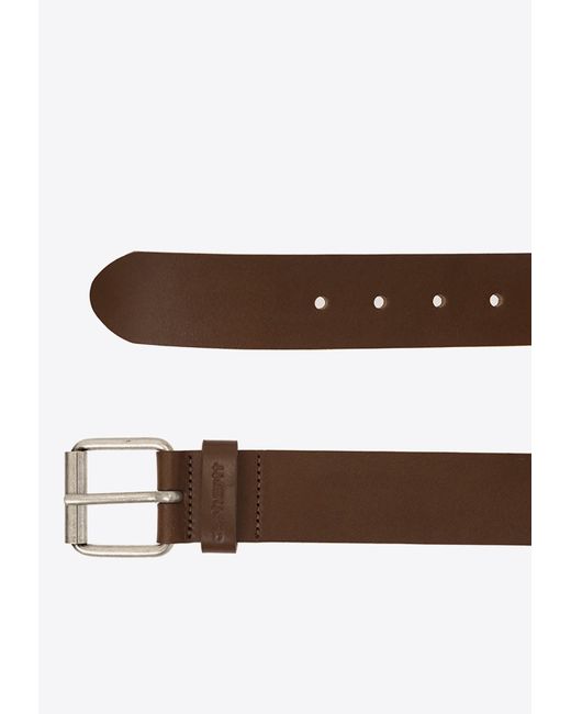 Carhartt Brown Leather Belt With Logo for men