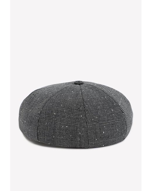 Dior Wool-blend Canvas Beret Hat With Prince Of Wales Motif in Grey for Men  | Lyst UK