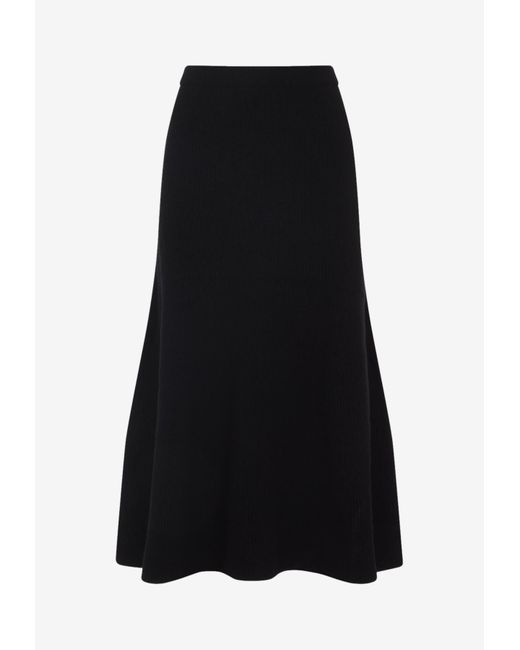 Fabiana Filippi Black Virgin Wool Midi Skirt