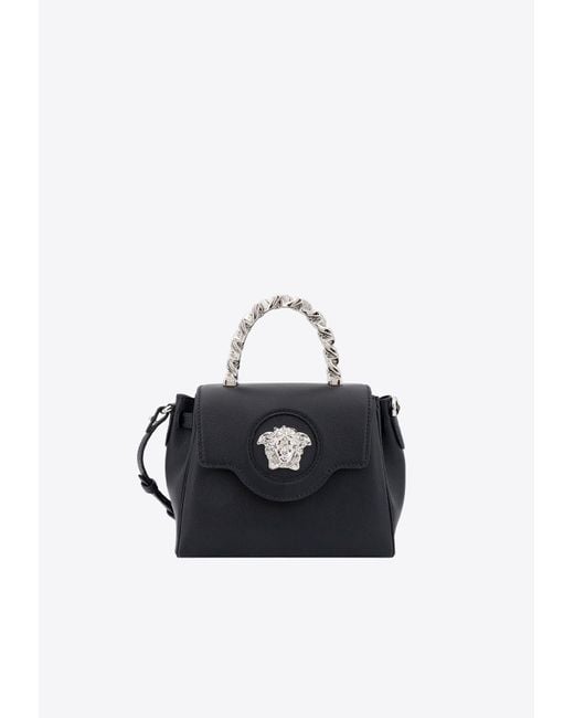 Versace Black Small La Medusa Top Handle Bag
