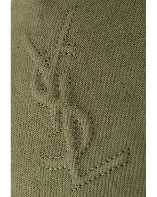 Saint Laurent Green Debossed Cassandre Cap