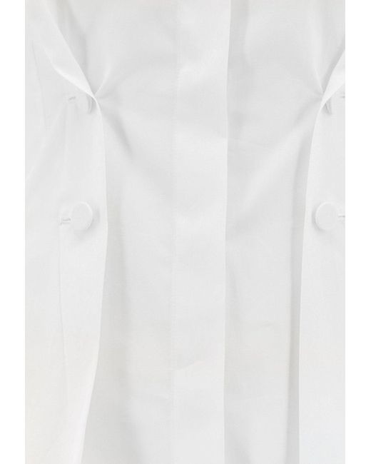 Givenchy White Pleat Effect Long-Sleeved Shirt