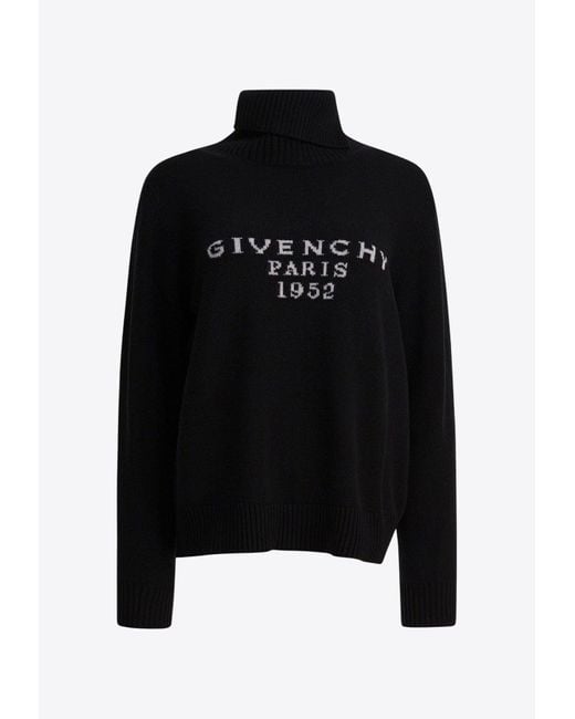 Givenchy Black Paris 1952 Turtleneck Wool Sweater