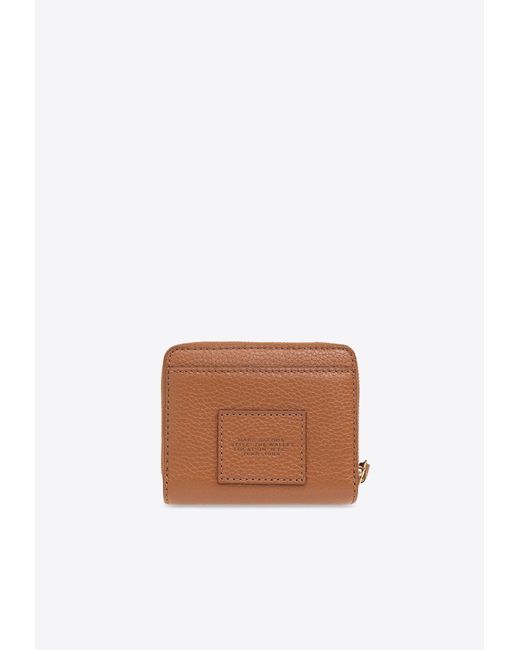 Marc Jacobs White The Mini Grained Leather Compact Wallet
