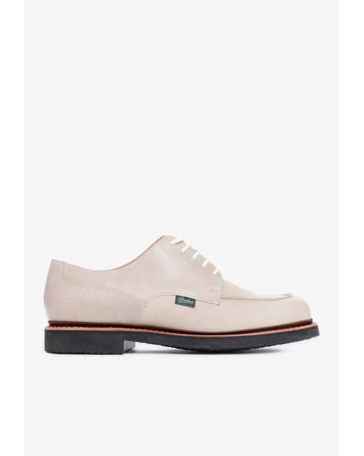 Paraboot White Amboise Suede Lace-Up Shoes for men