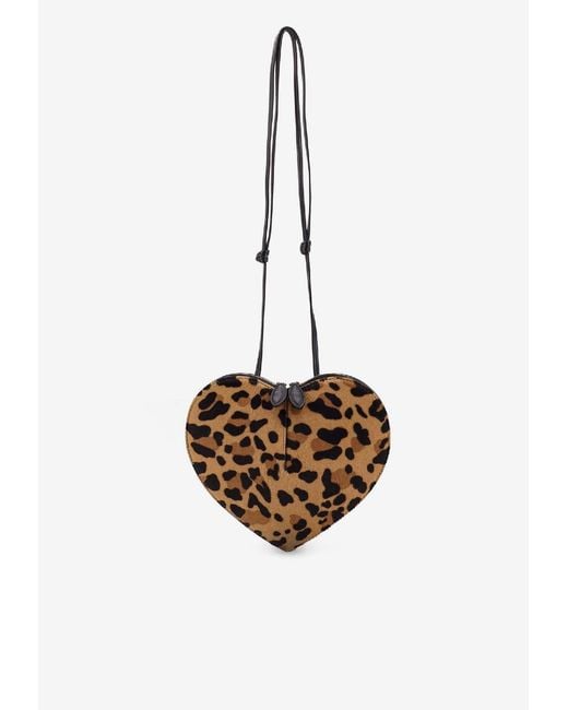 Alaïa White Le Coeur Leopard Hair Calf Crossbody Bag