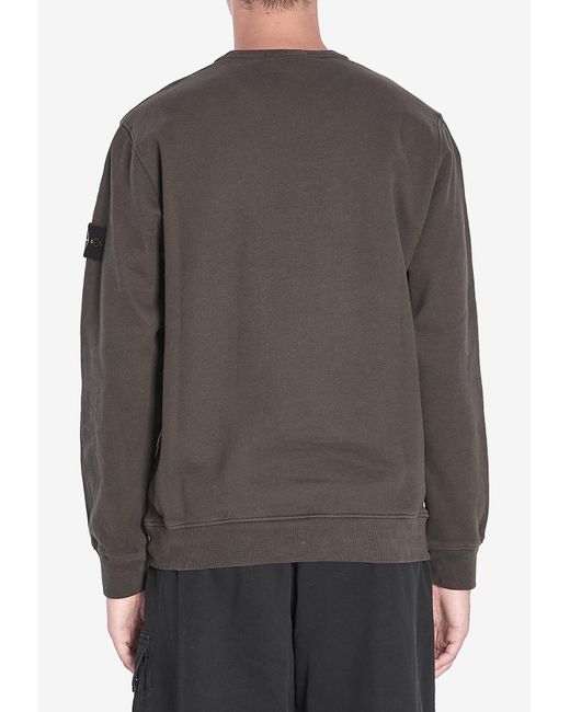 Stone Island Gray Fleece Sweatshirt for men