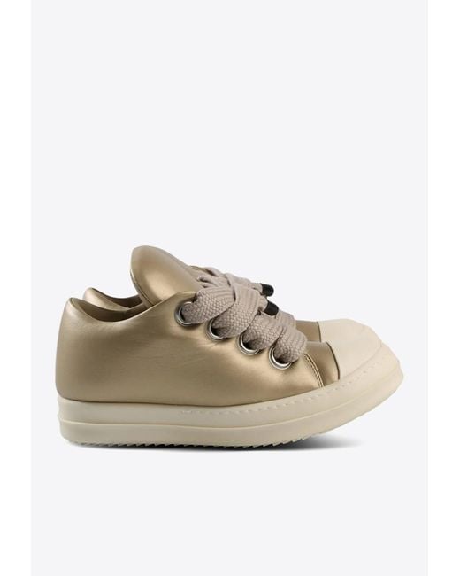 Rick Owens White Jumbolace Nappa Leather Sneakers