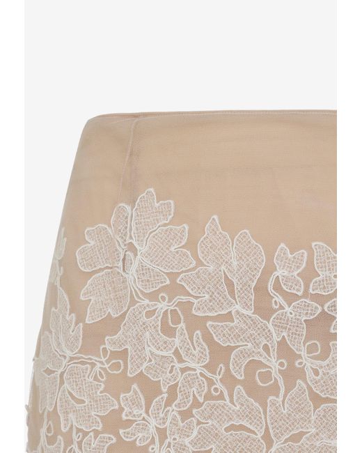 Ermanno Scervino White Lace-Insert Midi Skirt