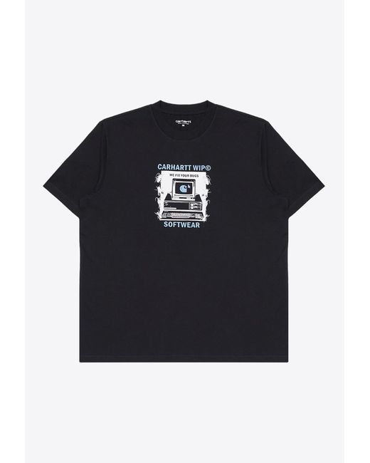 Carhartt Black Fixed Bugs Print T-Shirt for men