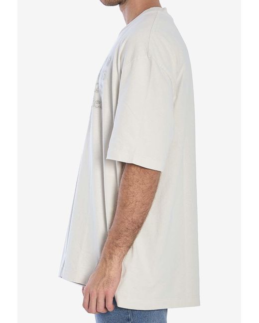 Maison Margiela White Embroidered Numbers T-Shirt for men