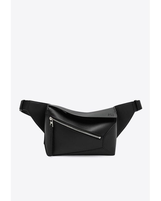 Loewe Black Small Puzzle Leather Belt Bag for men