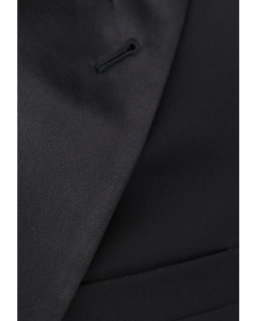 Giorgio Armani Black Single-Breasted Wool Tuxedo Suit for men