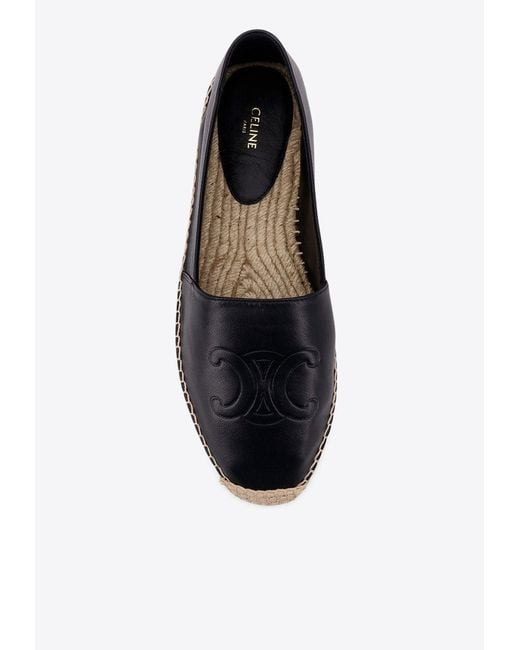 Céline White Triomphe Logo Leather Espadrilles for men