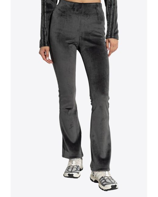 Adidas Originals Black Ribbed Flared Pants